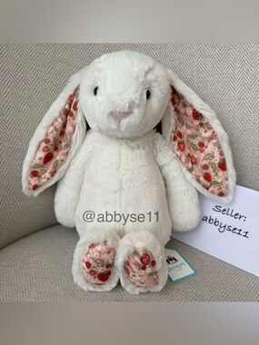 Jellycat Blossom Cream Bunny 'Berry' - Medium - Authentic - BNWT - Fast Ship